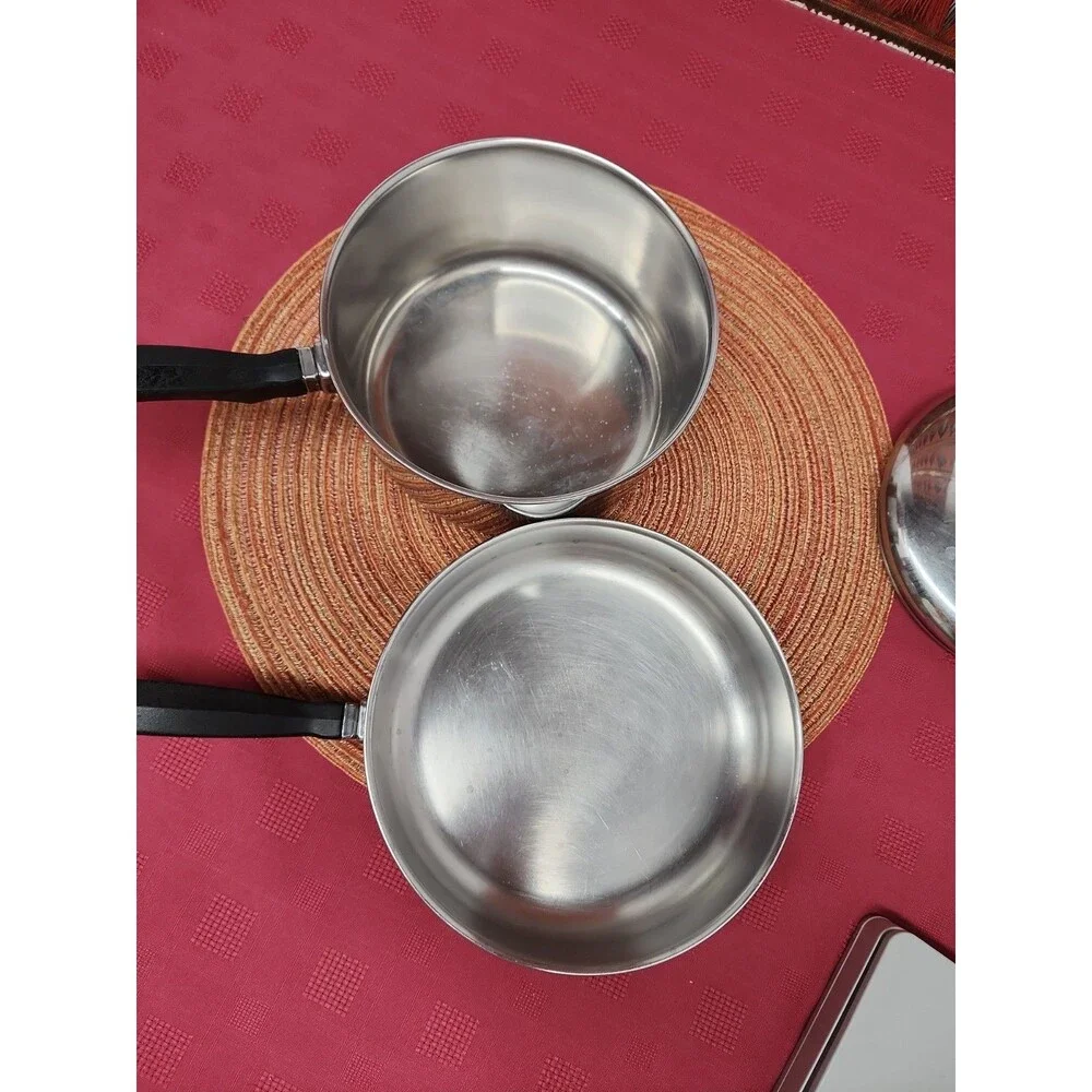 VTG Farberware 2 Qt. Saucepan And 7.5 In Fry Pan Stainless Steel Aluminum Clad